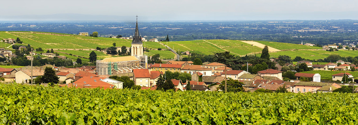 Der Weinort Fleurie im norden des Beaujolais