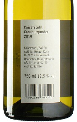 Grauburgunder Kaiserstuhl 2019