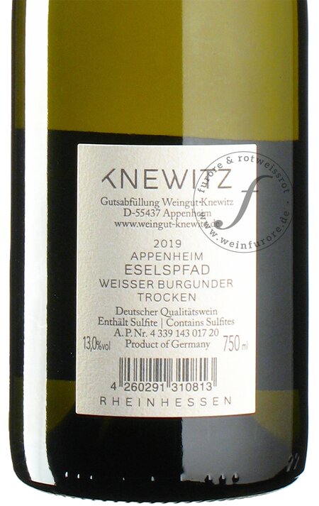 Weißer Burgunder Eselspfad 2019 - - Wein Knewitz, Weingut Rheinhessen