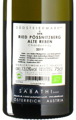 Chardonnay Ried Pössnitzberg Alte Reben 2019