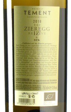 Sauvignon Blanc Ried Zieregg IZ Reserve 2018