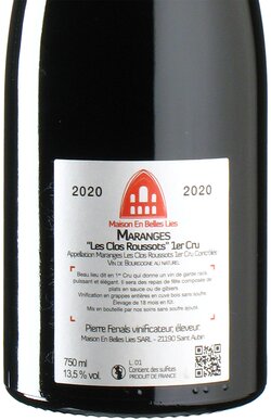 Pinot Noir Maranges 1er Cru Les Clos Roussots 2020