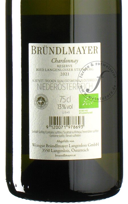 Bründlmayer 2021 - Reserve Willi Chardonnay Weinfurore Steinberg -