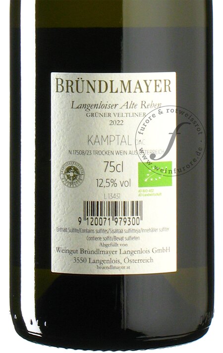 Grüner Veltliner Kamptal Bründlmayer, - - Alte Weinfurore Reben 2022