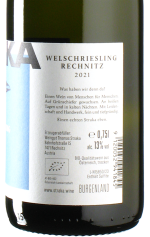 Straka - Welschriesling Rechnitz 2021 *bio