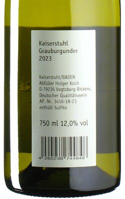 Grauburgunder Kaiserstuhl 2023