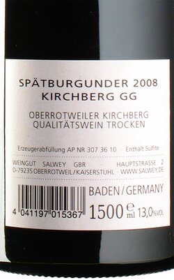 Sptburgunder Kirchberg GG 2008 Magnum