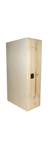 Holzkiste für 2 Flaschen mit Klappdeckel