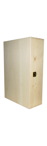 Holzkiste für 3 Flaschen mit Klappdeckel