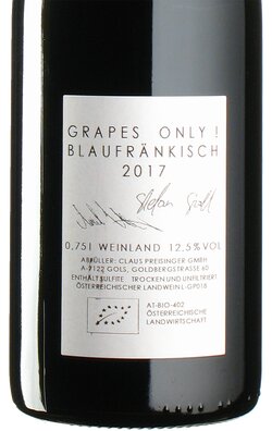 Blaufrnkisch Grapes Only 2017