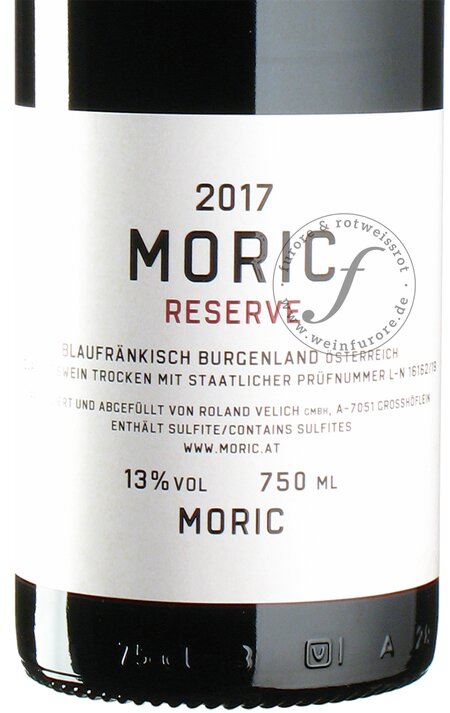 Blaufränkisch Reserve 2017 - Weingut Moric, Leithaberg, Burgenland -